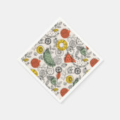 レトロヴィンテージスタイル果実模様 スタンダードカクテルナプキン (角)