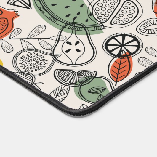 レトロヴィンテージスタイル果実模様 デスクマット (コーナー)