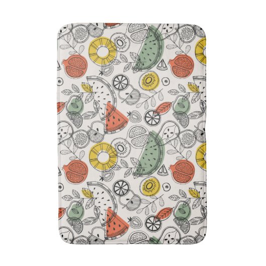 レトロヴィンテージスタイル果実模様 バスマット (正面縦)