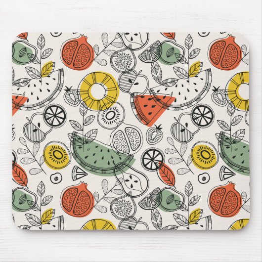 レトロヴィンテージスタイル果実模様 マウスパッド (正面)