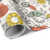 レトロヴィンテージスタイル果実模様 ラッピングペーパー (ロールコーナー)