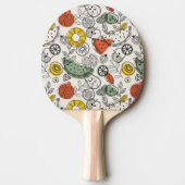 レトロヴィンテージスタイル果実模様 卓球ラケット (正面)