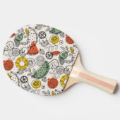 レトロヴィンテージスタイル果実模様 卓球ラケット (横)