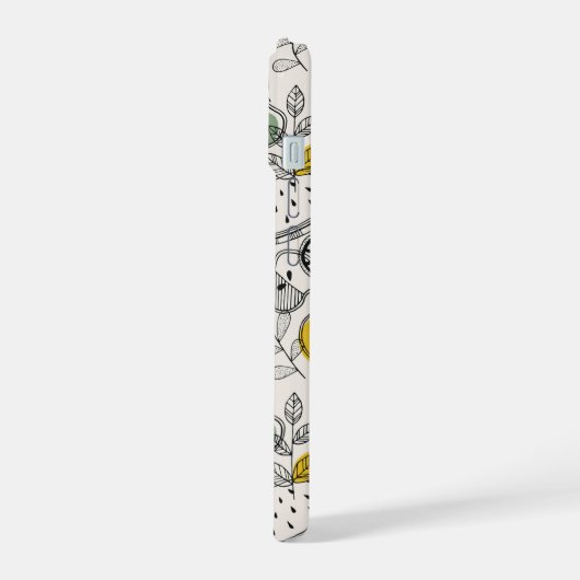 レトロヴィンテージスタイル果実模様 iPhone 15ケース (左側面)