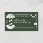 レトロヴィンテージスタイル理容師店 名刺 (正面)