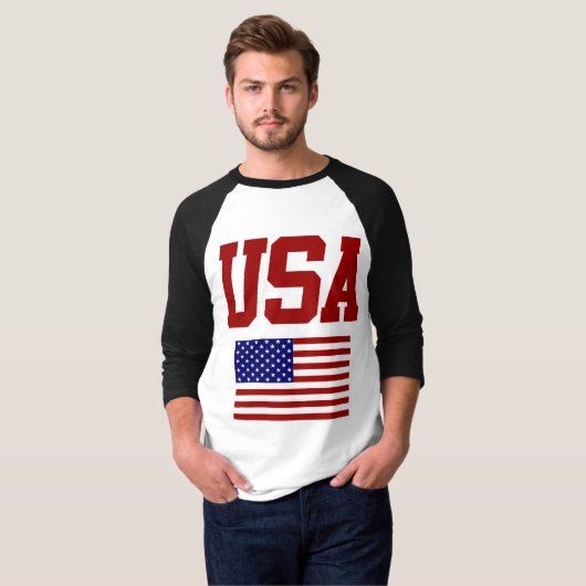レトロヴィンテージスタイルUSAシャツ Tシャツ (正面フル)
