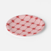 レトロヴィンテージスターズピンクと赤 ペーパープレート (アングル)