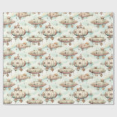 レトロヴィンテージスチームパンクブリンプ ラッピングペーパー (フラット)