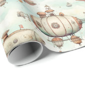 レトロヴィンテージスチームパンクブリンプ ラッピングペーパー (ロールコーナー)