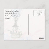 レトロヴィンテージスチームパンク熱気球ありがとう ポストカード (裏面)