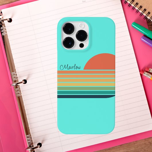 レトロヴィンテージストライプのレインボー Case-Mate iPhoneケース