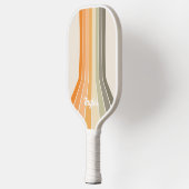 レトロヴィンテージストライプオレンジグリーン名前をカスタムする ピックルボールラケット (左)