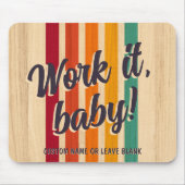 レトロヴィンテージストライプ名前をカスタムするおもしろいやれ! マウスパッド (正面)