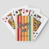 レトロヴィンテージストライプ名前をカスタムするおもしろいゲームオン！ トランプ (裏面)