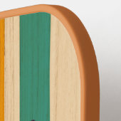 レトロヴィンテージストライプ名前をカスタムするおもしろいゲームオン! ピックルボールラケット (左詳細)