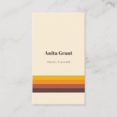 レトロヴィンテージストライプ垂直 名刺 (正面)