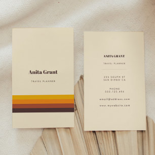レトロヴィンテージストライプ垂直 名刺