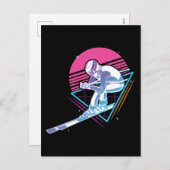 レトロヴィンテージスノー80sスキー シーズンポストカード (正面/裏面)