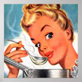 レトロヴィンテージスープ料理レディ ポスター (正面)