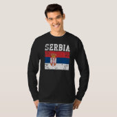 レトロヴィンテージセルビア国旗セルビアのルーツ Tシャツ (正面フル)