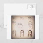 レトロヴィンテージセルフポートレートポストカード ポストカード (正面/裏面)