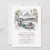 レトロヴィンテージセージファームトラッククリスマスオープンハウス 招待状 (正面)