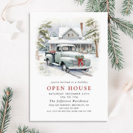 レトロヴィンテージセージファームトラッククリスマスオープンハウス 招待状