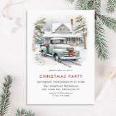 レトロヴィンテージセージファームトラッククリスマスパーティー 招待状