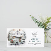 レトロヴィンテージセージファームトラッククリスマス企業の シーズンカード (スタンド正面)