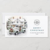 レトロヴィンテージセージファームトラッククリスマス企業の シーズンカード (正面)