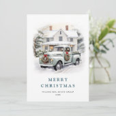 レトロヴィンテージセージファームトラッククリスマス企業の シーズンカード (スタンド正面)