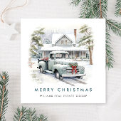 レトロヴィンテージセージファームトラッククリスマス企業の シーズンカード