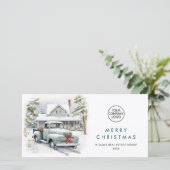 レトロヴィンテージセージファームトラッククリスマス企業の シーズンカード (スタンド正面)