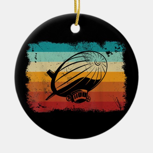 レトロヴィンテージゼッペリン飛行船ゼップリンL セラミックオーナメント (正面)