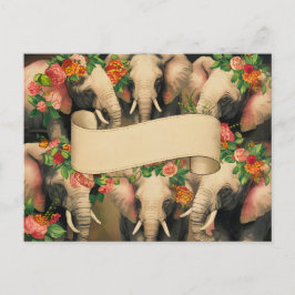 レトロヴィンテージゾウ書き込み可能 ポストカード