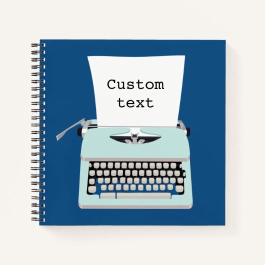 レトロヴィンテージタイプライターと紙カスタムデザイン ノートブック (正面)