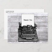 レトロヴィンテージタイプライターグレーウッド白黒 ポストカード (正面/裏面)