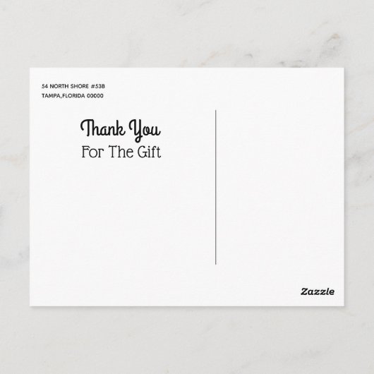 レトロヴィンテージタイプライターグレーウッド白黒 ポストカード (裏面)