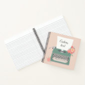 レトロヴィンテージタイプライター&フラワーズ&カスタム紙 ノートブック (内部)