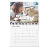 レトロヴィンテージタイポグラフィ2026写真 カレンダー (1月 2026)