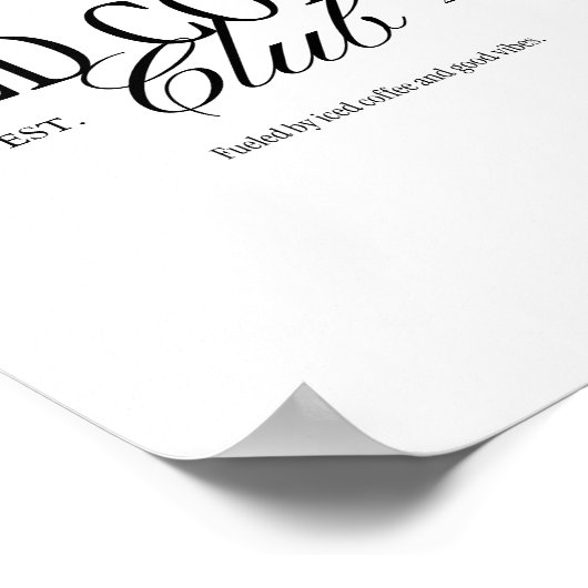 レトロヴィンテージタイポグラフィ「アイスコーヒクラブ」カスタム ポスター (角)