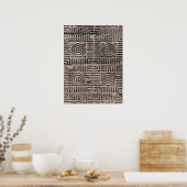 レトロヴィンテージタイル舗装具体的なパターン写真 ポスター (キッチン)