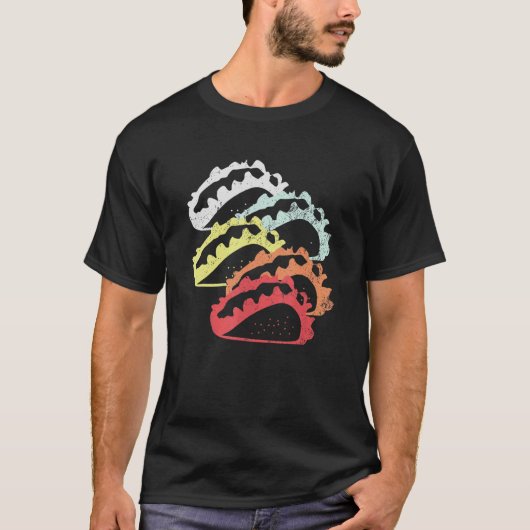 レトロヴィンテージタコス – メキシコ料理 Tシャツ (正面)
