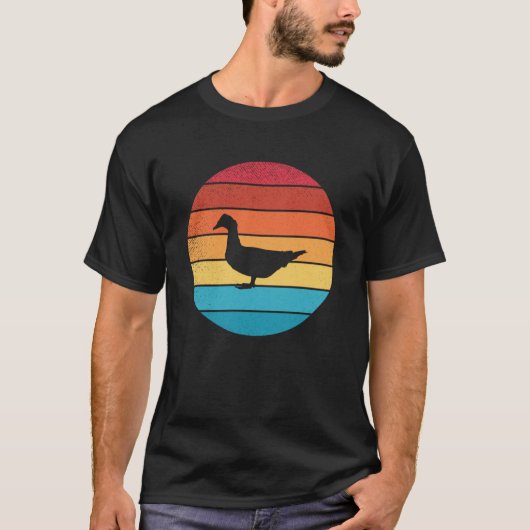 レトロヴィンテージダックと可愛い動物7 Tシャツ (正面)