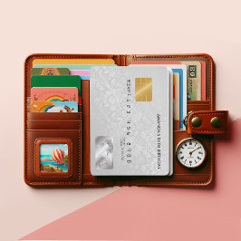 レトロヴィンテージダマスククレジットカード誕生日パーティー 招待状