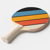 レトロヴィンテージダークレインボーはっきりしたストライプの 卓球ラケット (正面アングル)