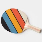 レトロヴィンテージダークレインボーはっきりしたストライプの 卓球ラケット (横)