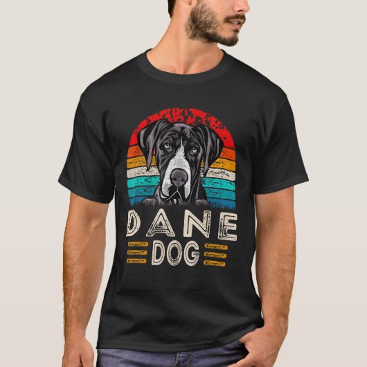 レトロヴィンテージダーンドッグ犬のオーナー Tシャツ (正面)