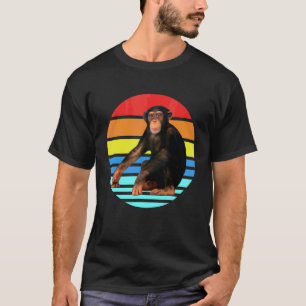 レトロヴィンテージチンパンジーモンキーワイルドフォレスト動物 Tシャツ