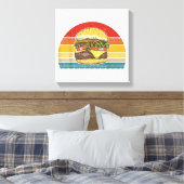 レトロヴィンテージチーズバーガーデザインコスチュームハンブルジュ キャンバスプリント (インサイチュ (寝室))